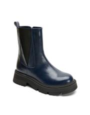 lore oval burun yanları lastikli kadın bot lacivert