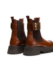 glow altın aksesuar detaylı yanları lastikli kadın bot taba 4