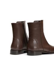 hawk küt burun fermuarlı kadın bot kahve 4