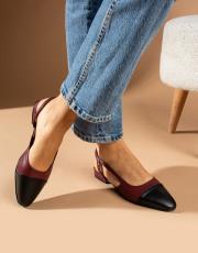 papavero birinci sınıf vegan deri oval burun babet bordo