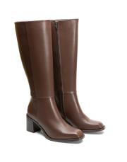 astra küt burun fermuarlı kadın çizme kahve 2