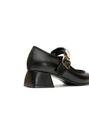 mila toka detaylı kalın topuklu ayakkabı siyah 4