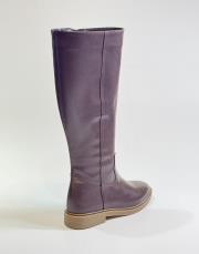 fiona oval burun fermuarlı kadın çizme kahve 2