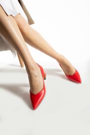 nina ithal vegan deri sivri burun kadın topuklu ayakkabı kırmızı 2