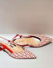 rosa geometrik desen textil mağzeme pino topuk kırmızı 2