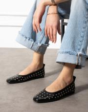 aça trok detaylı küt burun kadın babet siyah