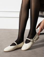 diana toka detaylı yuvarlak burun kadın babet bej