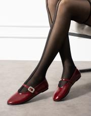 diana toka detaylı yuvarlak burun kadın babet bordo