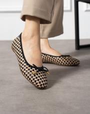 kınov toka detaylı yuvarlak burun kadın babet ten-siyah