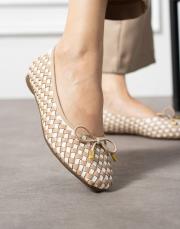 kınov toka detaylı yuvarlak burun kadın babet beyaz-ten