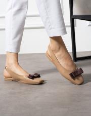 sanmarino birinci sınıf ithal vegan deri fiyonk dekolte detaylı babet ten 2