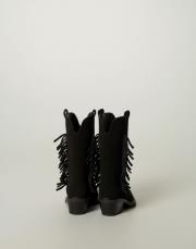 fringe kovboy küt burun siyah süet bot siyah 2