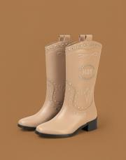 helios işlemeli trok detaylı  deri bot bej