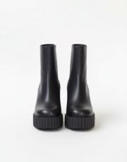 enco platform topuk yuvarlak kalıp deri siyah bot siyah 2