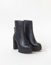 enco platform topuk yuvarlak kalıp deri siyah bot siyah 3