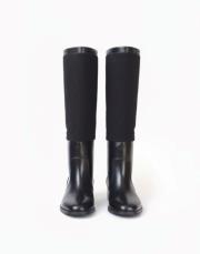cento kürk detaylı,küt burun,siyah deri çizme siyah 2