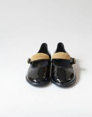 113 yuvarlak burun toka detaylı siyah rugan babet siyah rugan