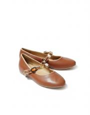 115 yuvarlak burun toka detaylı taba deri babet taba 2