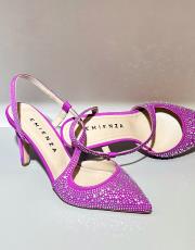 loli mat saten taşlı dekolte abiye ayakkabı sivri kalıptır mor 2