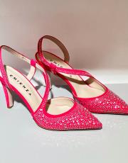 loli mat saten taşlı dekolte abiye ayakkabı sivri kalıptır pembe