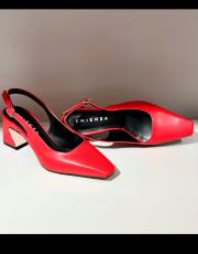 joly ithal birinci sınıf vegan deri kare topuk küt kalıp kırmızı