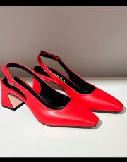 joly ithal birinci sınıf vegan deri kare topuk küt kalıp kırmızı 2